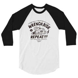 Wrench, Ride, Repeat 3/4 sleeve raglan shirt