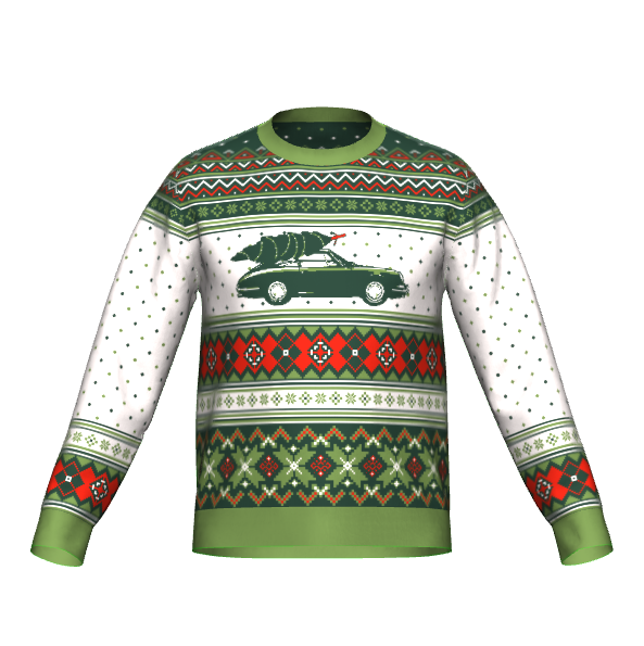 Porsche "Ugly" Christmas Knit Sweater (Green)