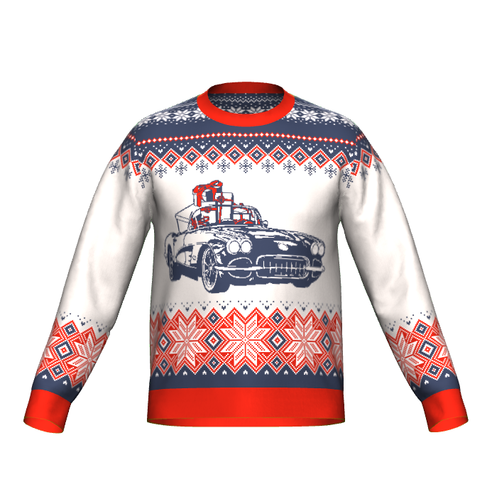 C1 Corvette "Ugly" Christmas Knit Sweater (navy)
