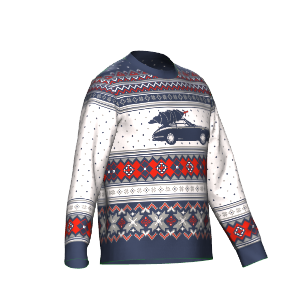 Porsche "Ugly" Christmas Knit Sweater (Navy)