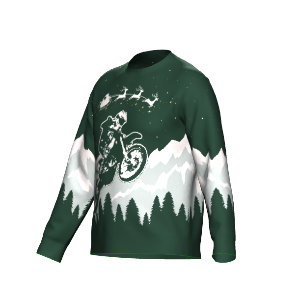 Merry Moto "Ugly" Christmas Knit Sweatshirt (Green)