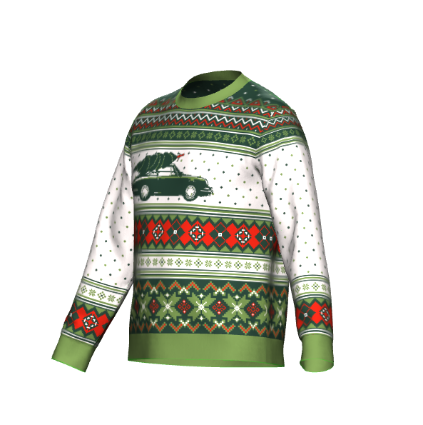 Porsche "Ugly" Christmas Knit Sweater (Green)