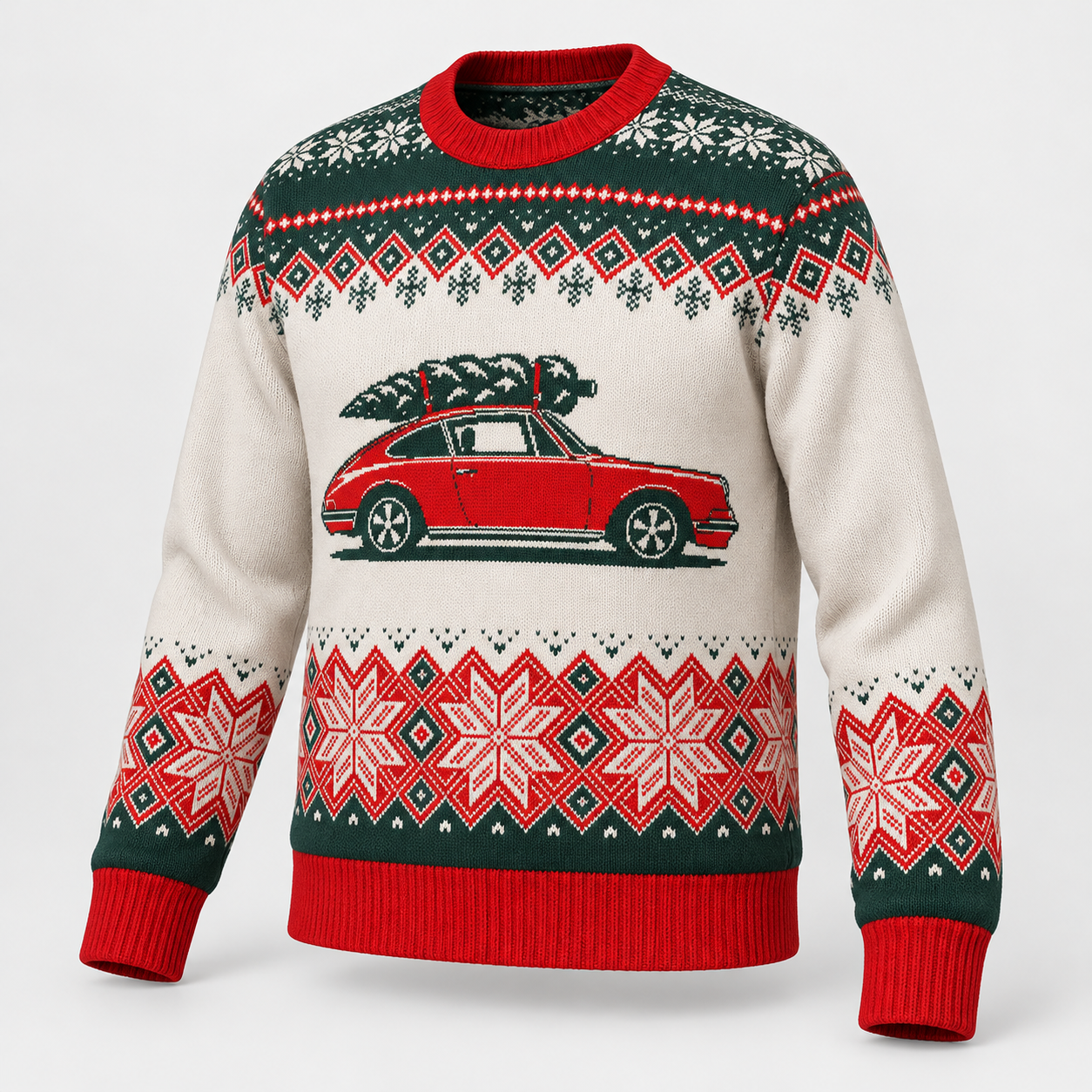 Image of Festive Porsche Christmas Sweater | Classic 911 Holiday Knit Sweater