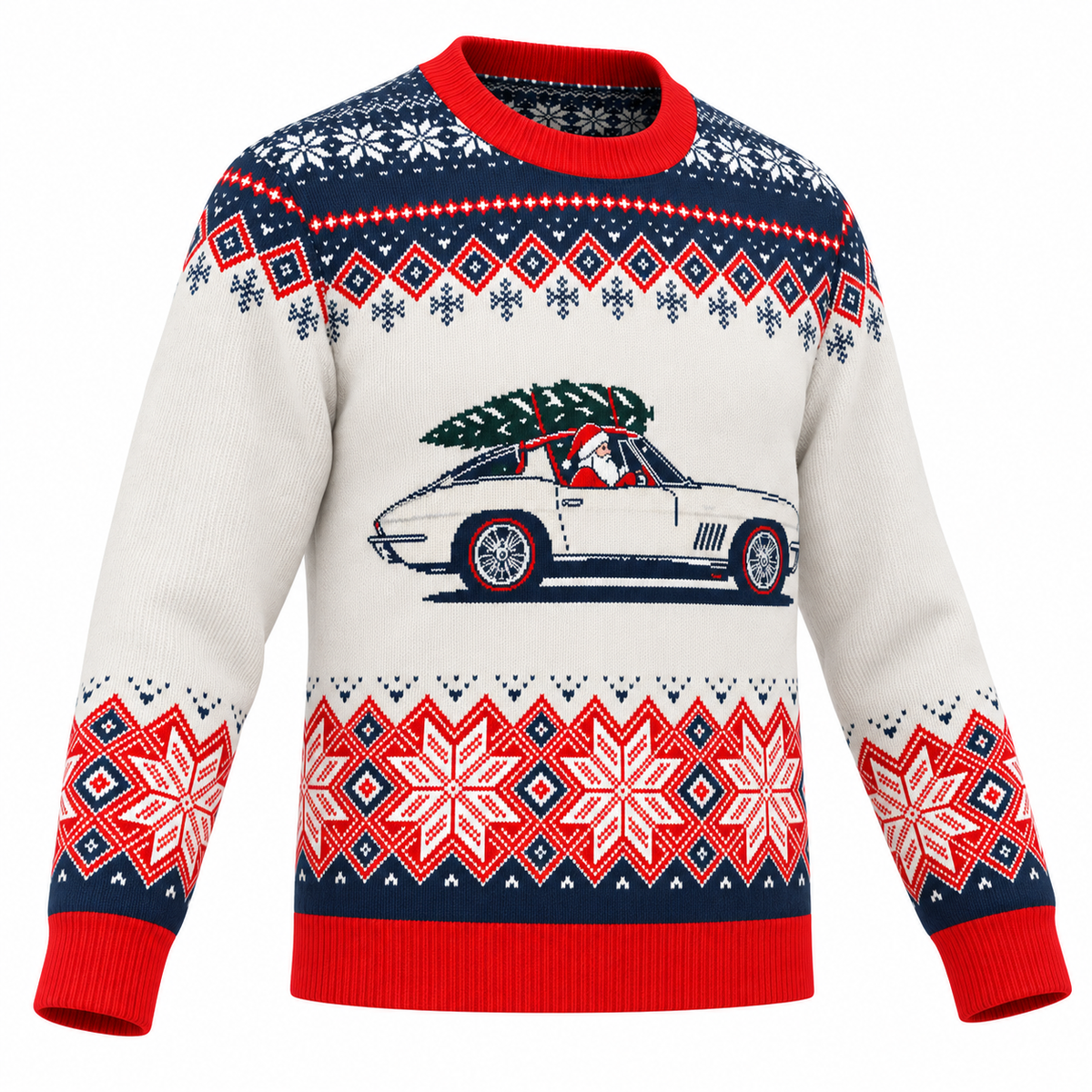 C2 Corvette & Santa Christmas Sweater