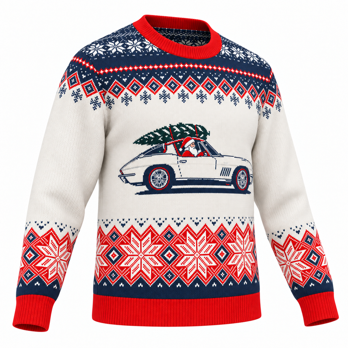 C2 Corvette & Santa Christmas Sweater