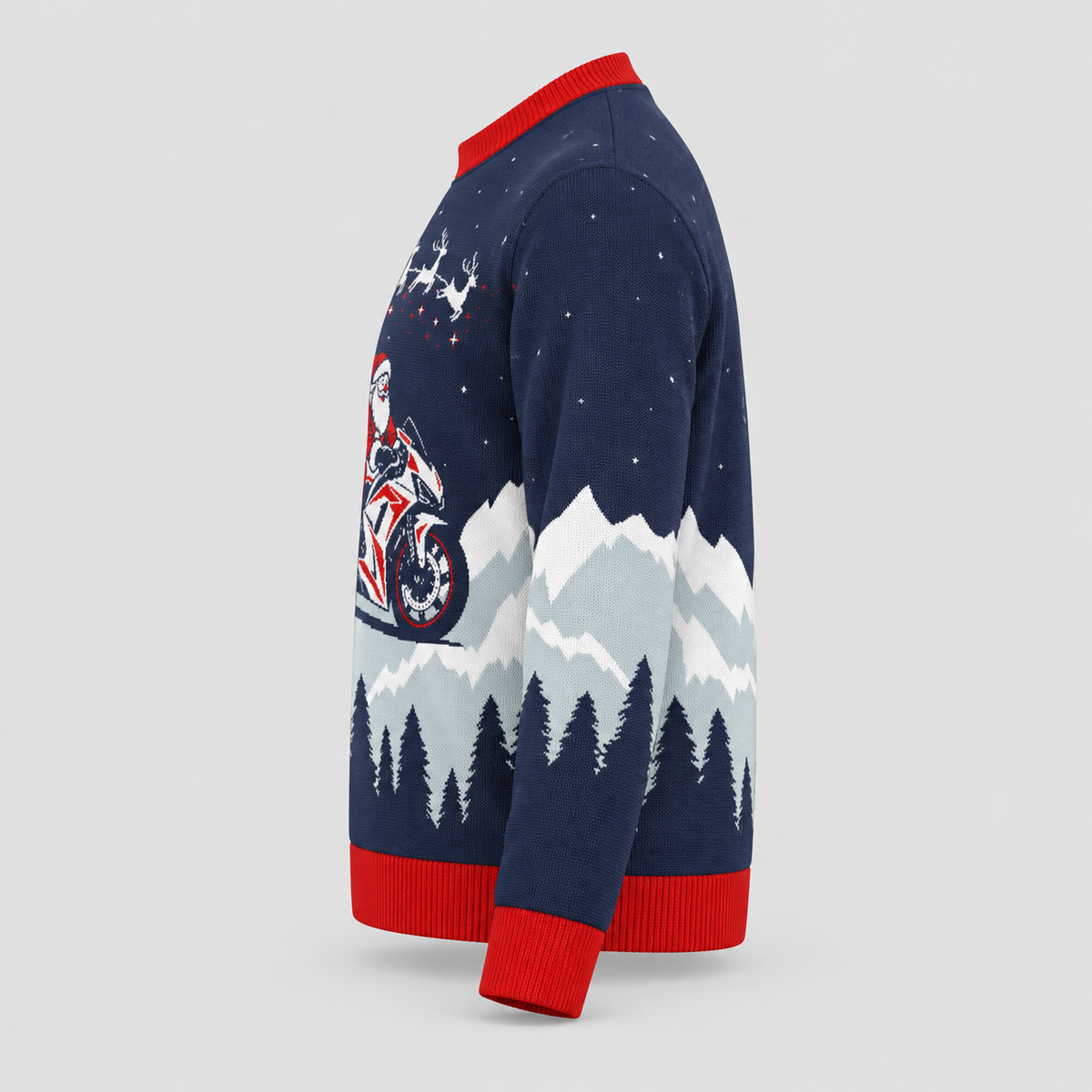 Santa on a Superbike Christmas Sweater | Sportbike Holiday Knit Sweater