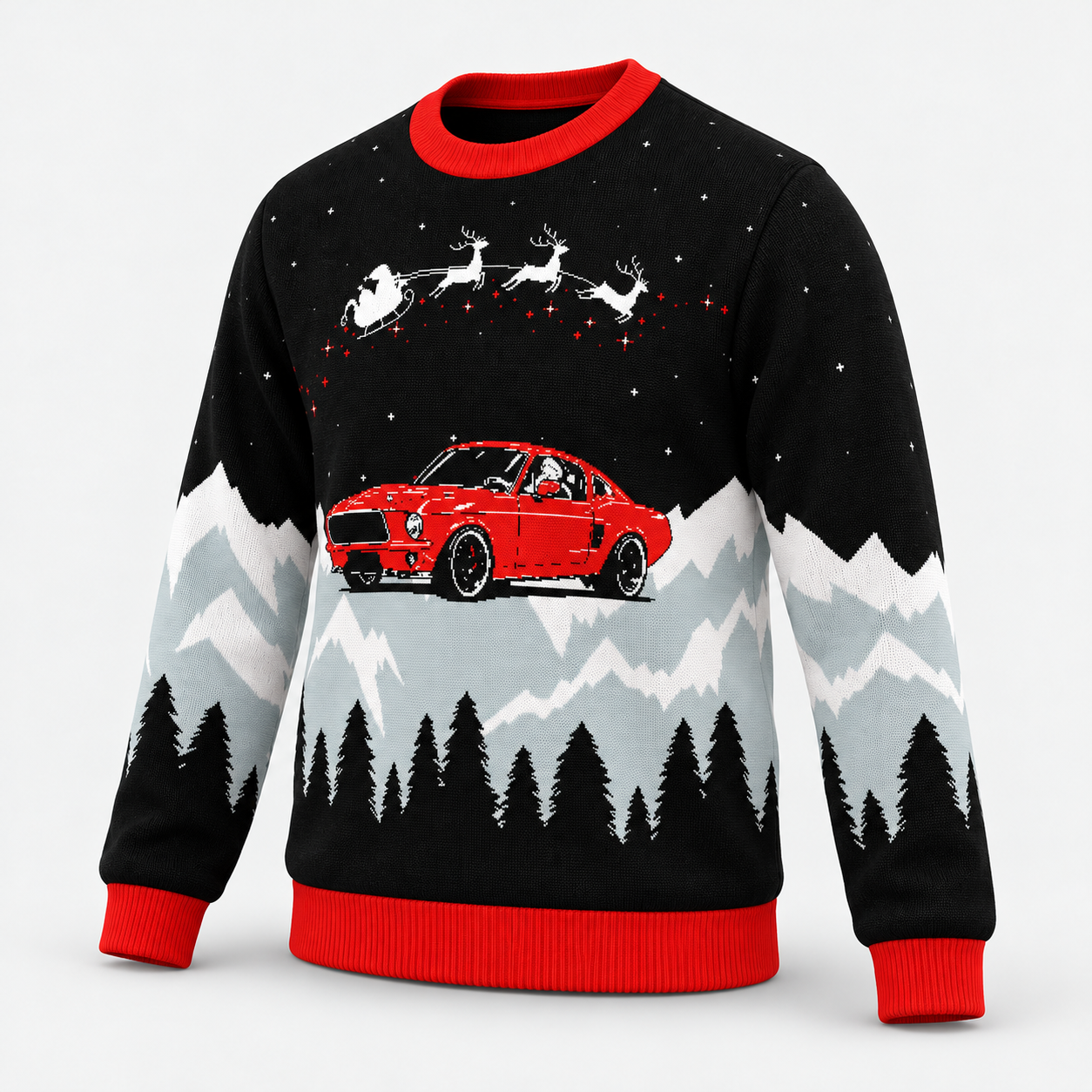 Image of Ford Mustang Christmas Sweater | Classic Pony Car Holiday Knit Sweater