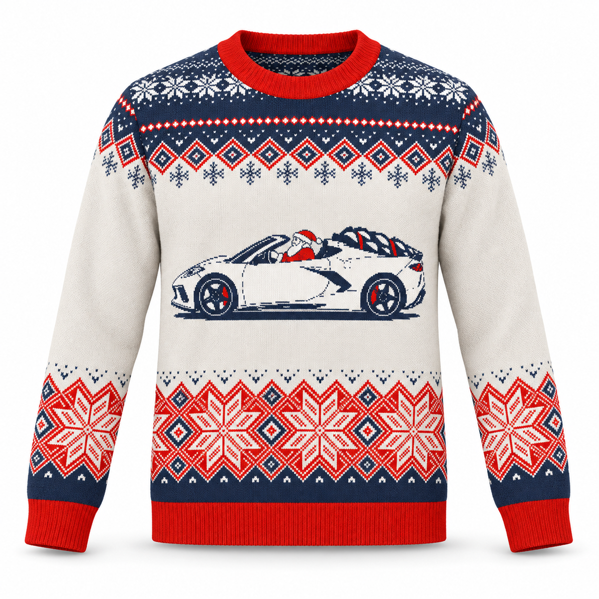 C8 Corvette & Santa Christmas Sweater