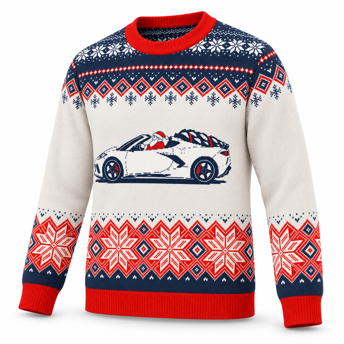 C8 Corvette & Santa Christmas Sweater