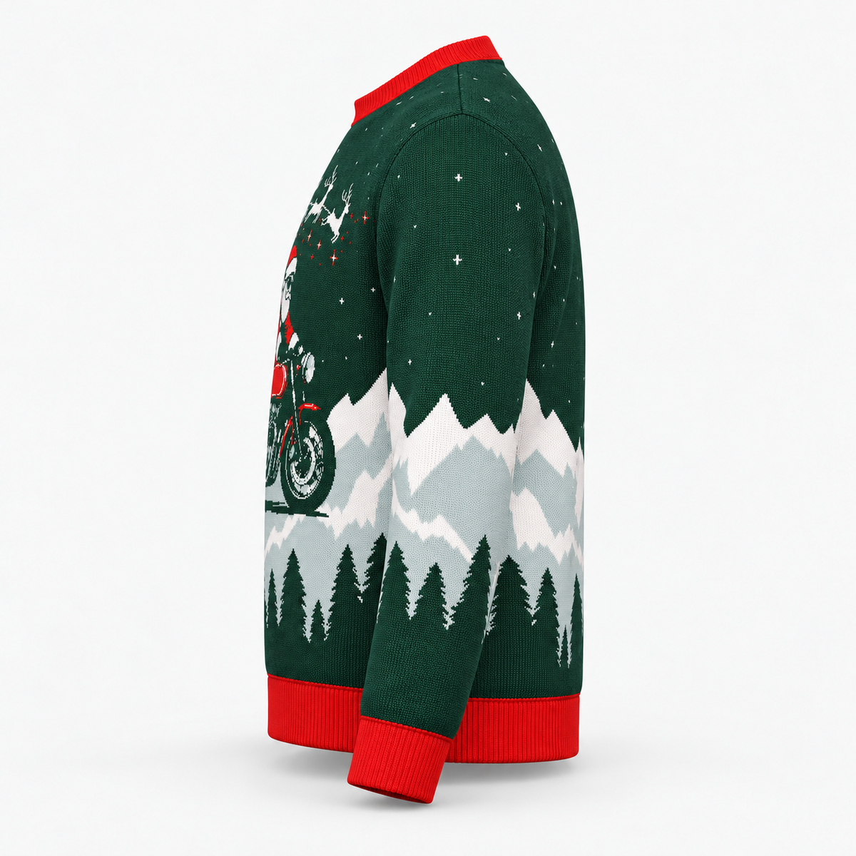 Cafe Racer Christmas Sweater | Vintage Motorcycle Holiday Knit Sweater
