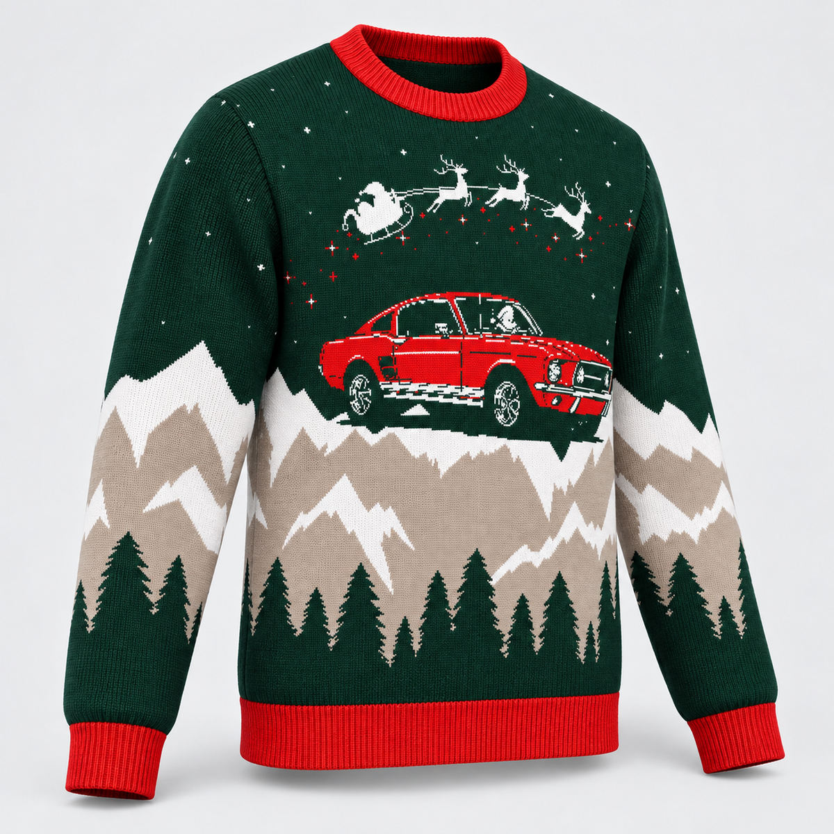 Fastback Mustang In the Night Sky Christmas Sweater