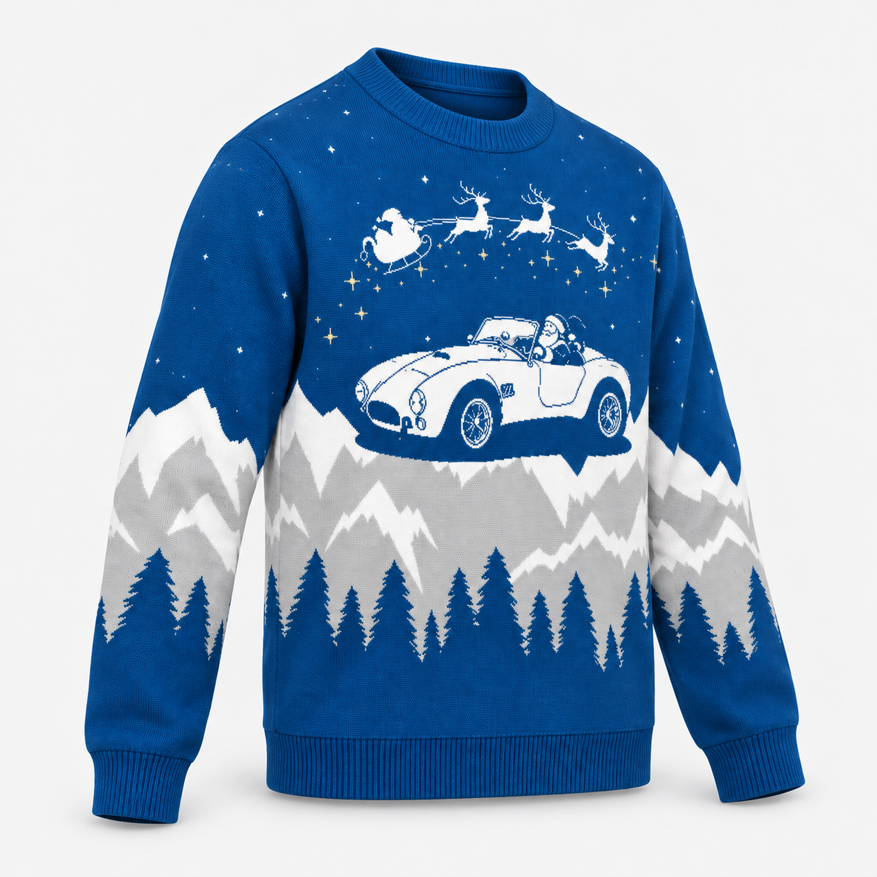Image of Classic Car Christmas Sweater | Vintage Auto Holiday Knit Sweater