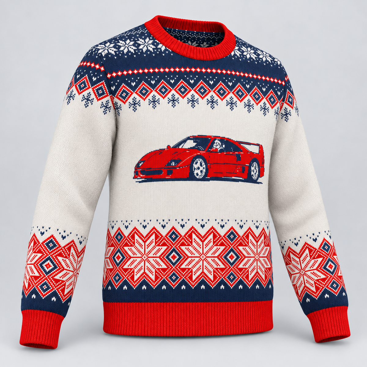 Ferrari F40 Christmas Sweater | Supercar Holiday Knit Sweater