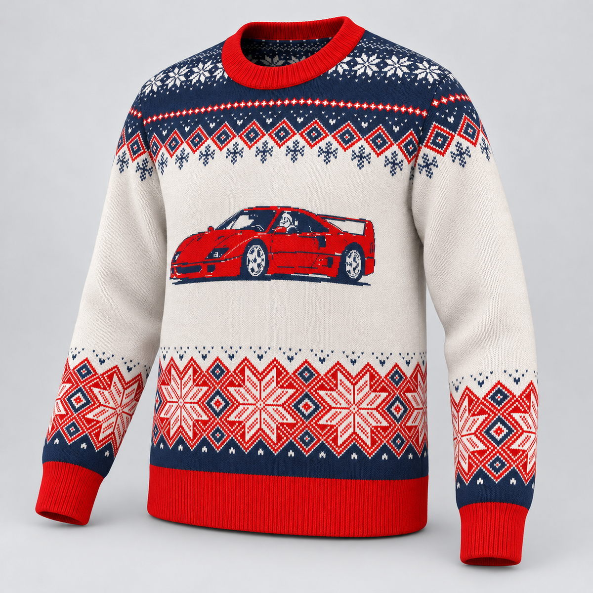 Ferrari F40 Christmas Sweater | Supercar Holiday Knit Sweater