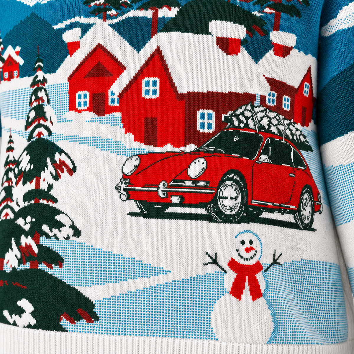 Porsche 911 Christmas Sweater | Holiday Porsche Scene Knit Sweater
