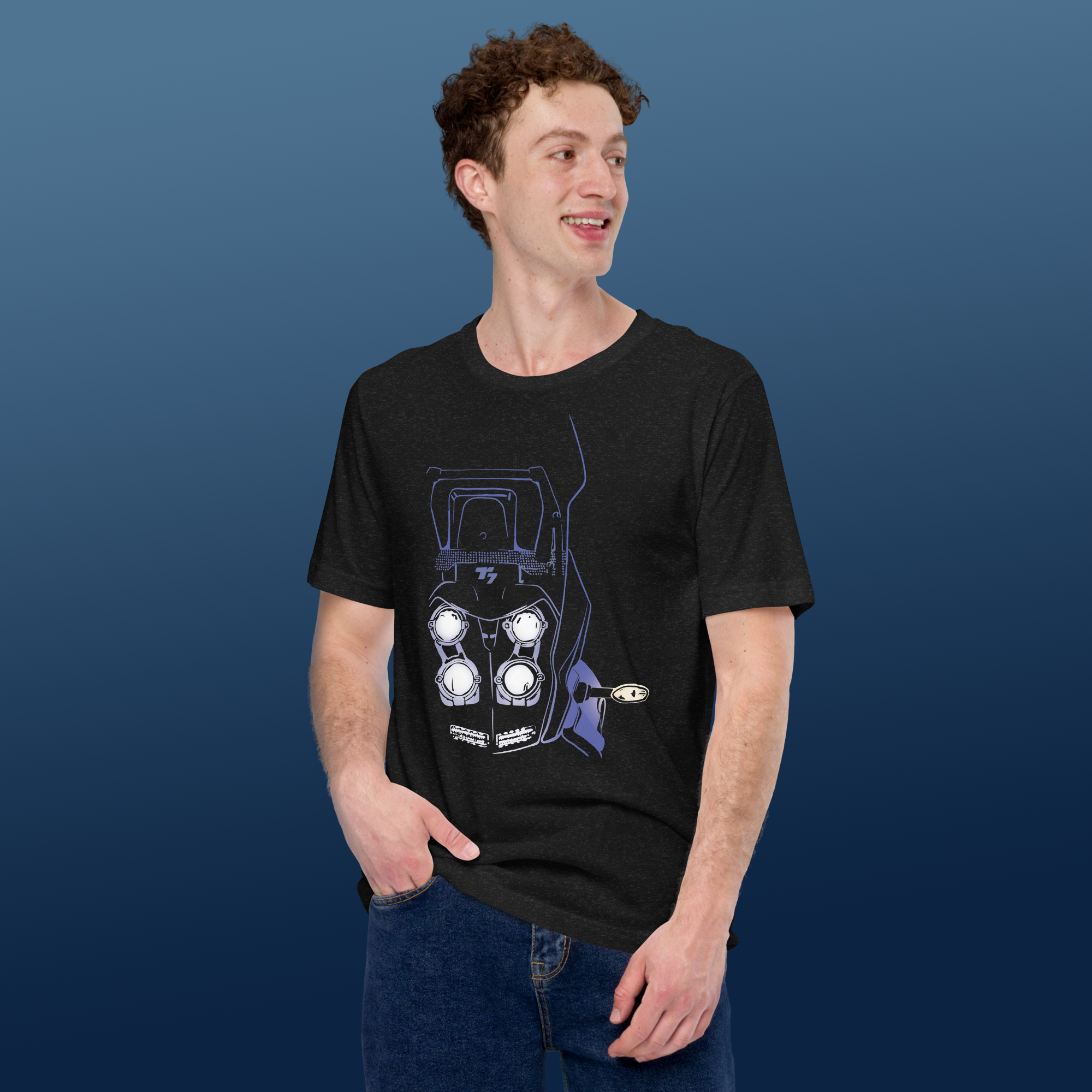 Image of T-7 Headlights (Blue) T-Shirt