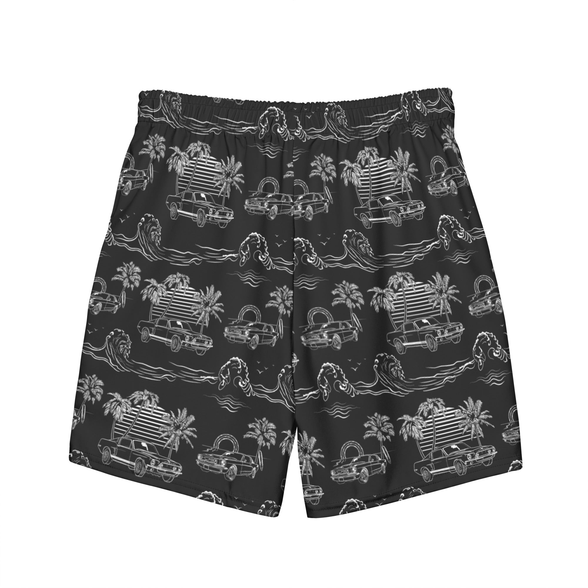 Image of Mustang Shelby Tropical Print Swim Trunks