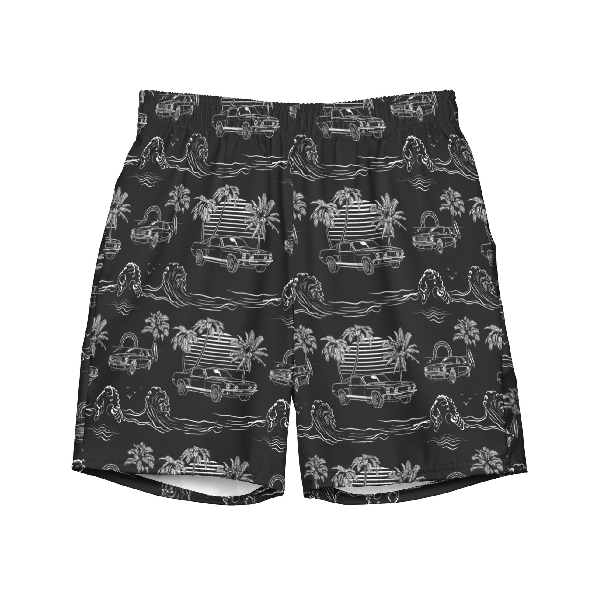 Mustang Shelby Tropical Print Swim Trunks