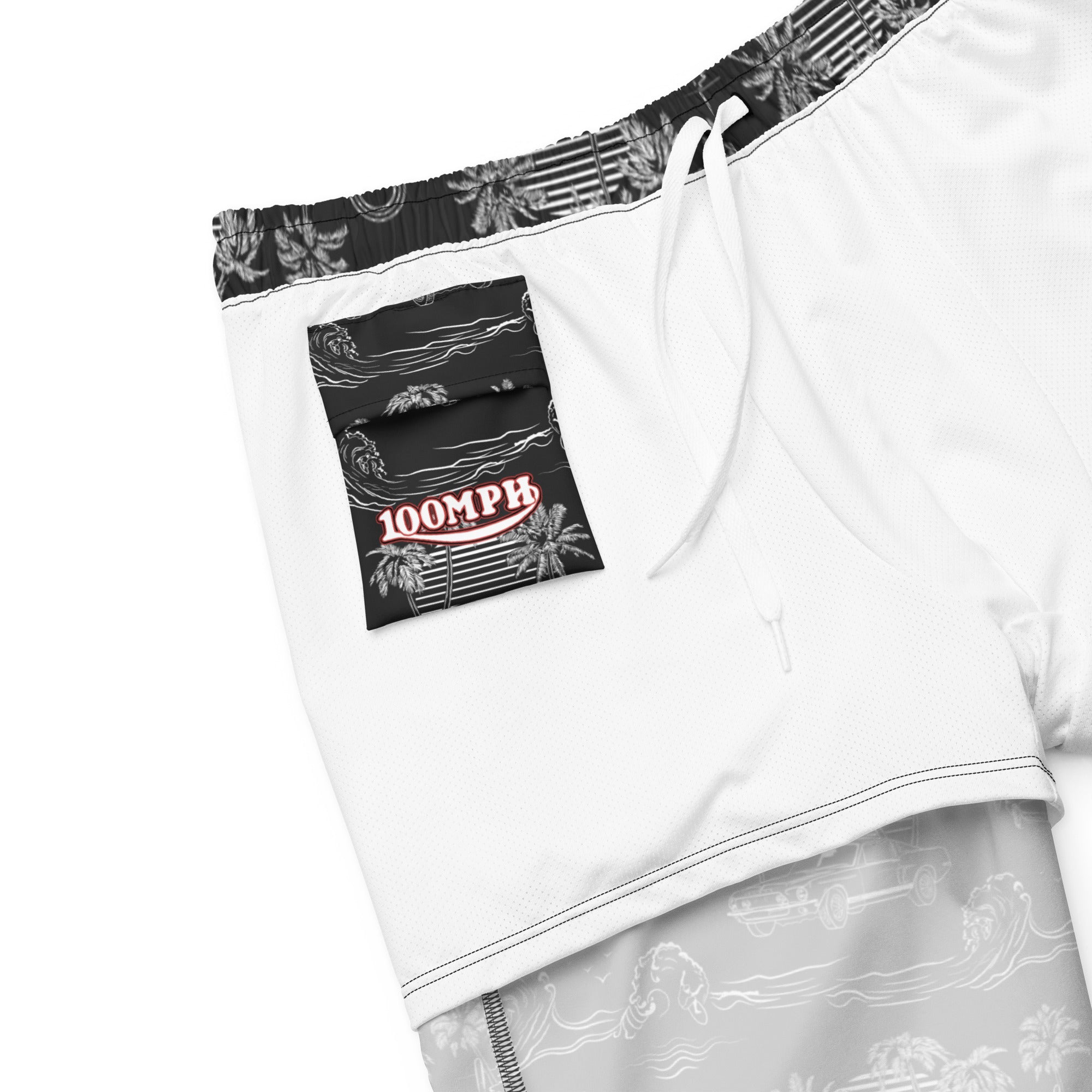 Image of Mustang Shelby Tropical Print Swim Trunks