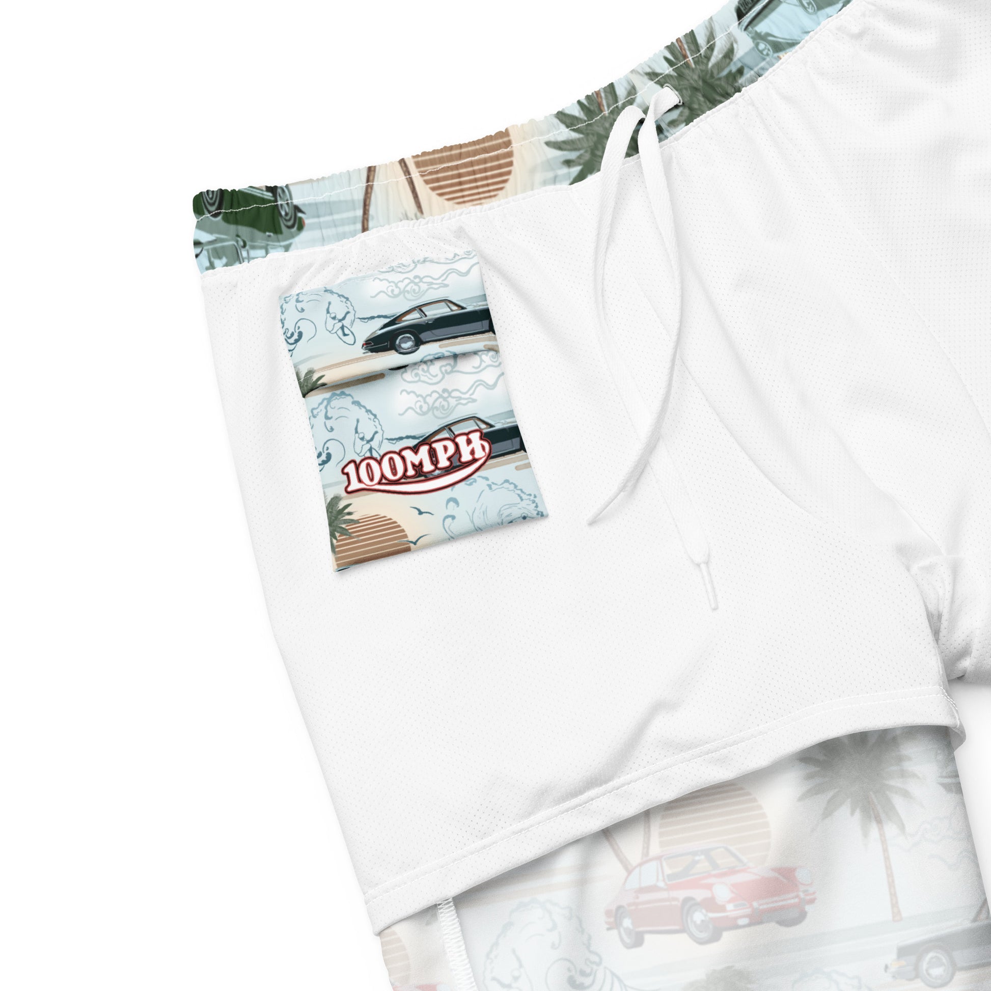 Porsche 911 "Hawaiian" Print Swim Trunks