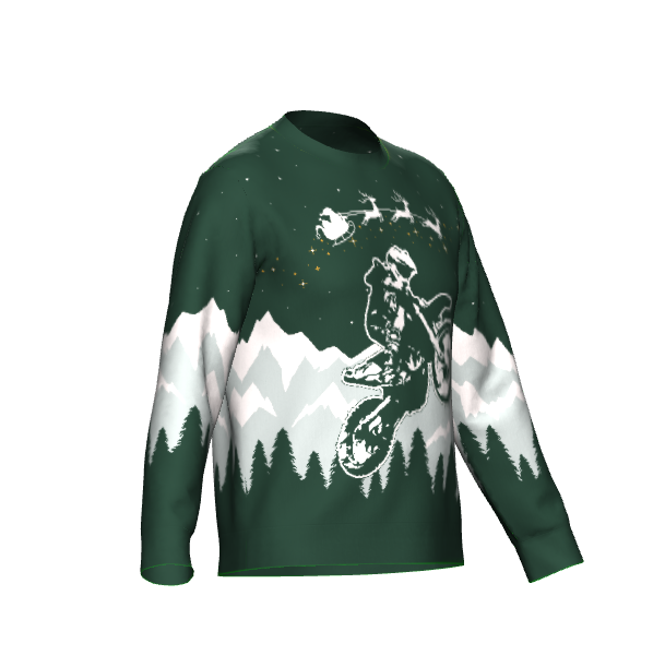 Merry Moto "Ugly" Christmas Knit Sweatshirt (Green)