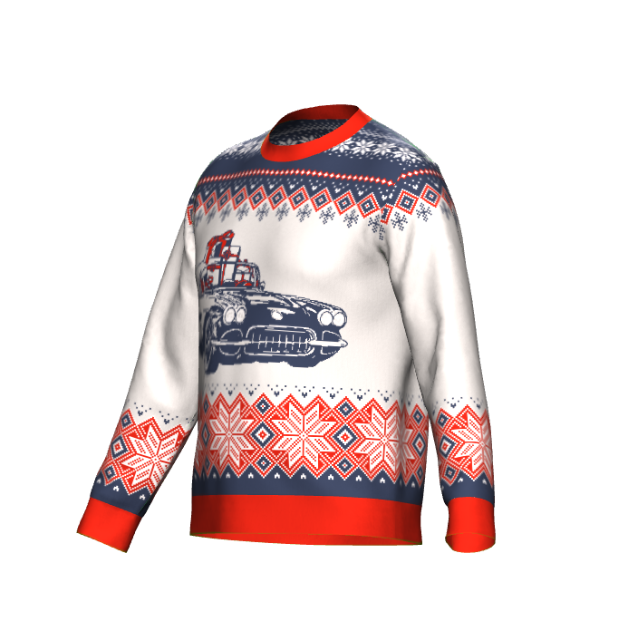 C1 Corvette "Ugly" Christmas Knit Sweater (navy)