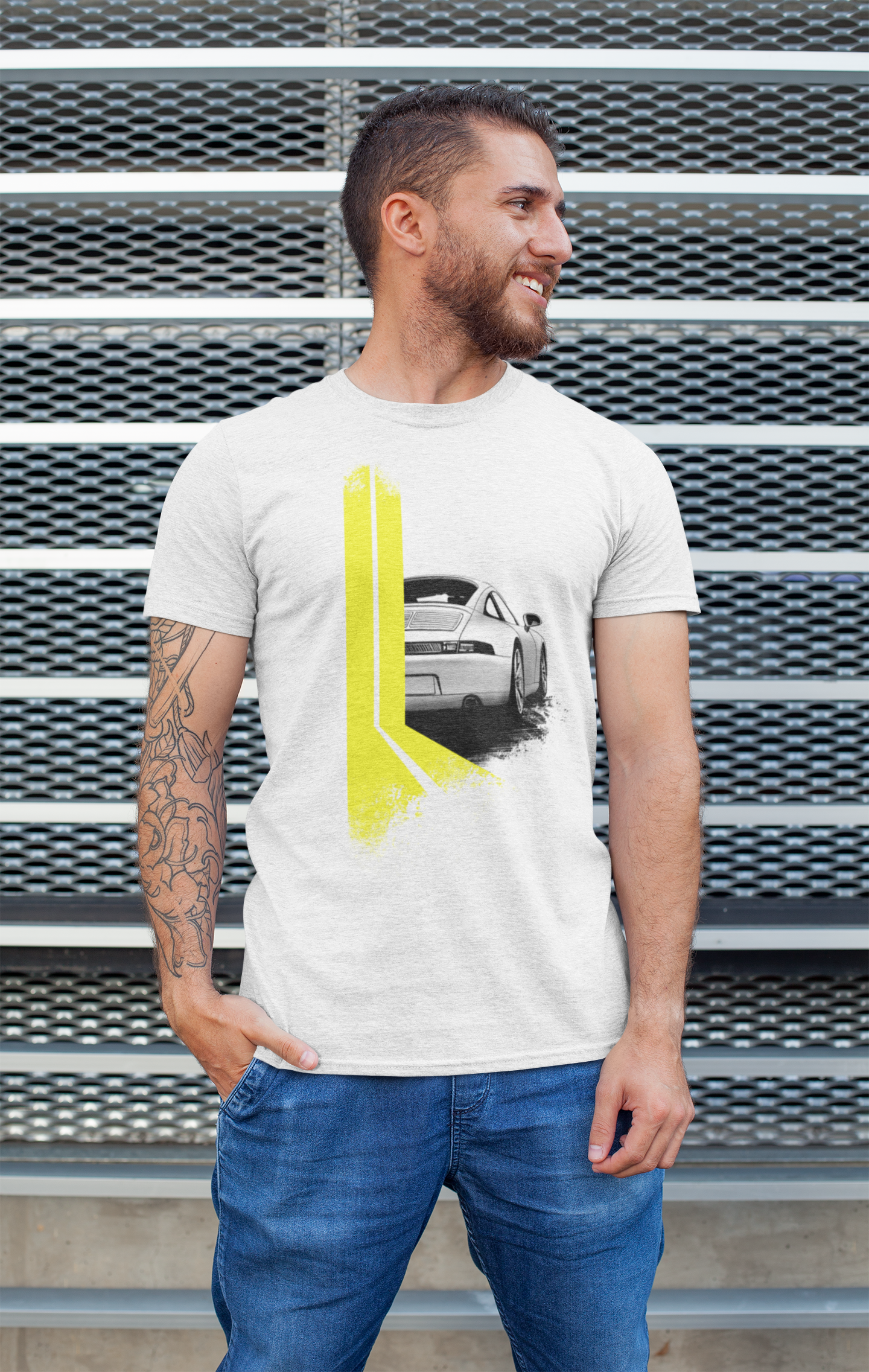 Image of Flat Six / 993 Porsche 911 (Yellow) Tee-Shirt