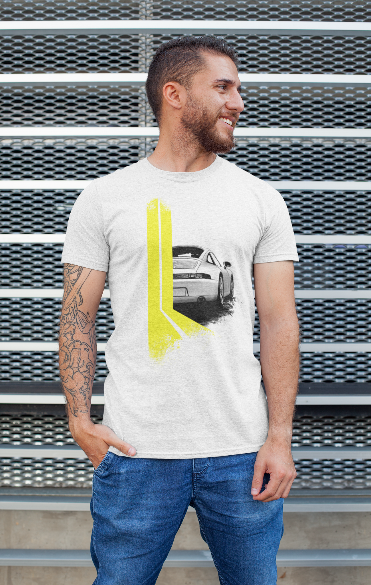 Flat Six / 993 Porsche 911 (Yellow) Tee-Shirt