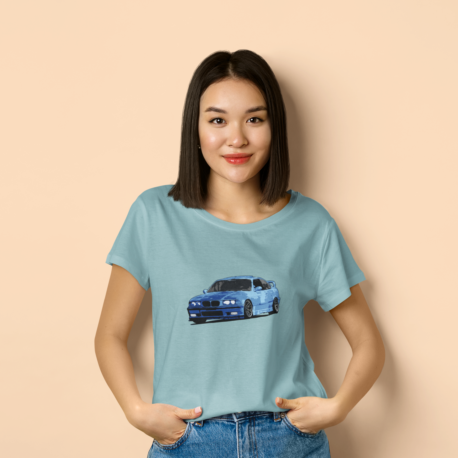 BMW E36 M3 Estoril Blue Women s T Shirt 100 Miles Per Hour