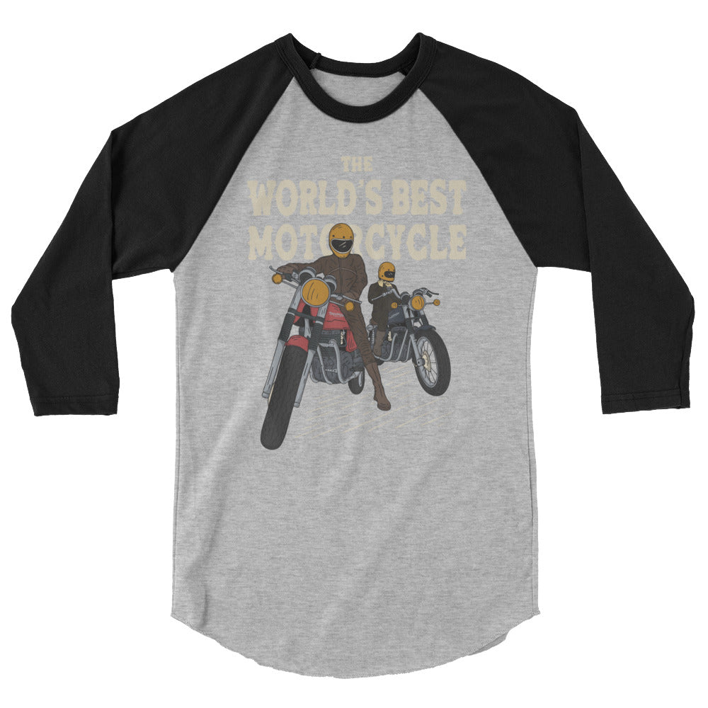 World's Best Motorcycle 3/4 sleeve raglan shirt