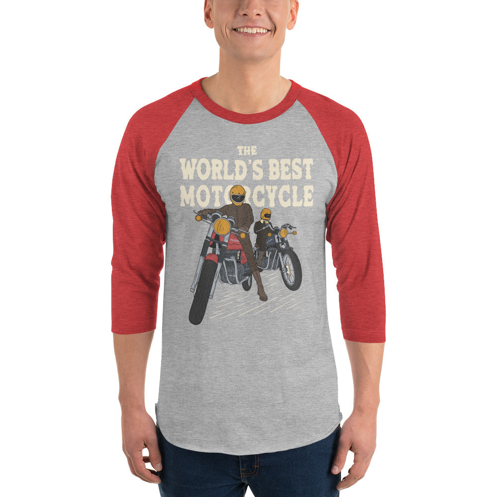 World's Best Motorcycle 3/4 sleeve raglan shirt