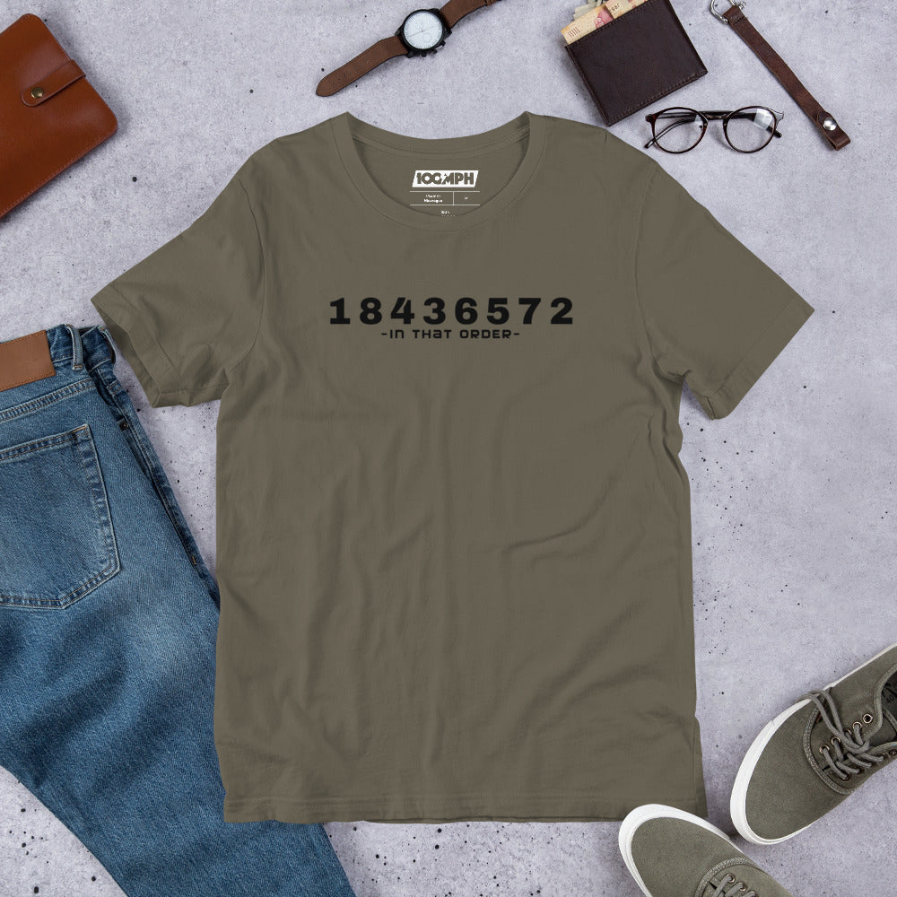 Image of 1-8-4-3-6-5-7-2 Firing Order T-Shirt