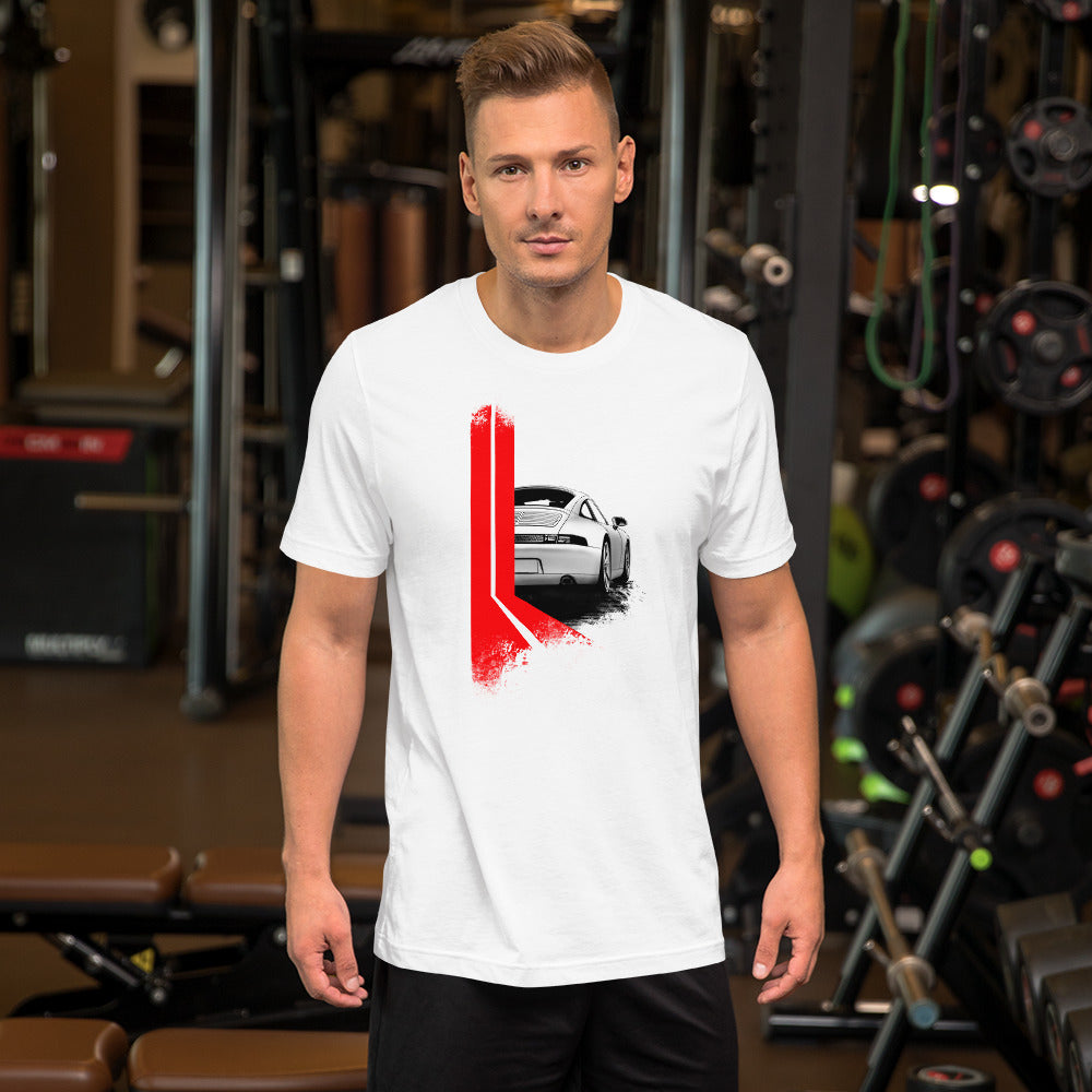 Flat Six / 993 Porsche 911 Tee-Shirt (Red)