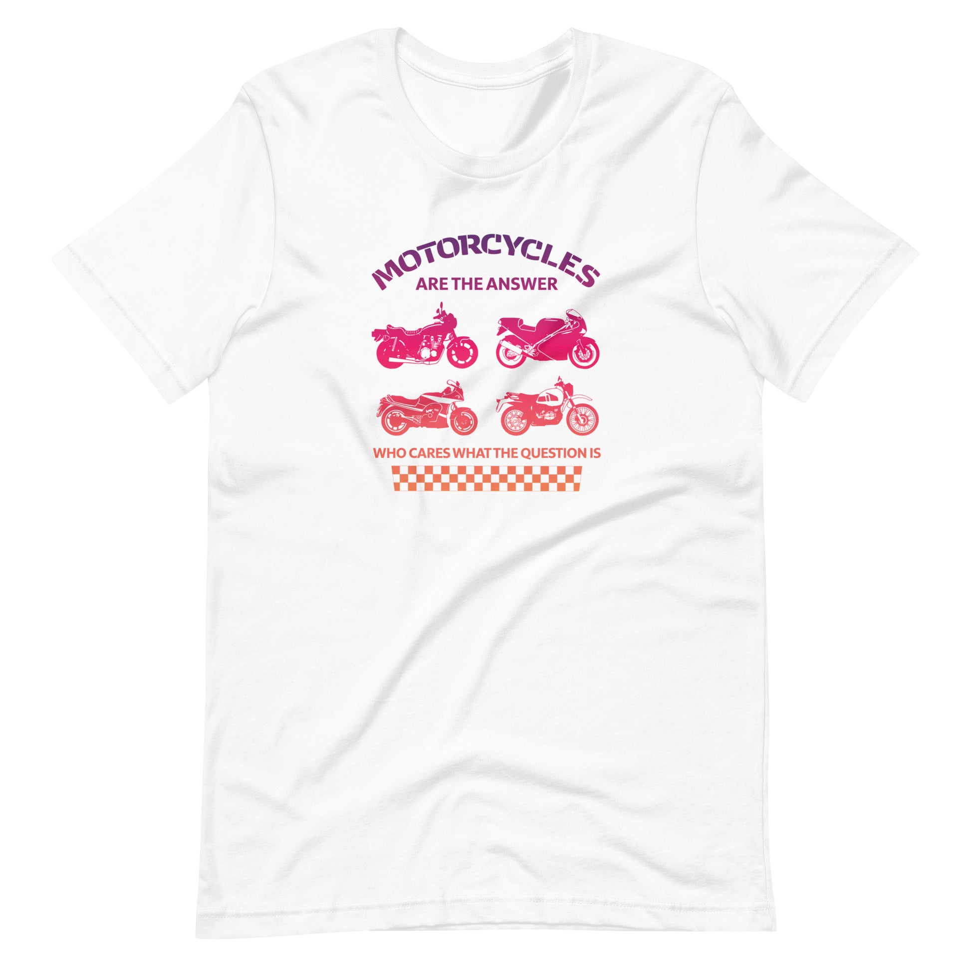 "Motorcycles Are the Answer" Tee Shirt - Red Gradient