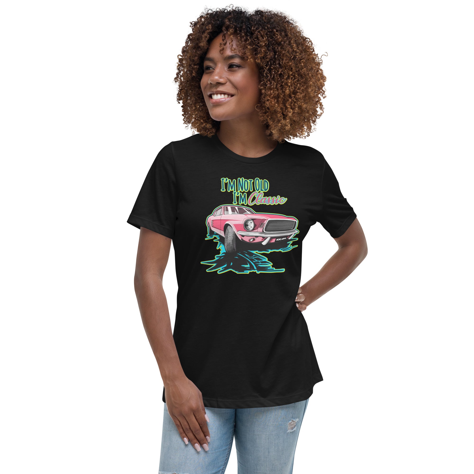 "I'm Not Old, I'm Classic" Classic Ford Mustang Tee Shirt - Women's