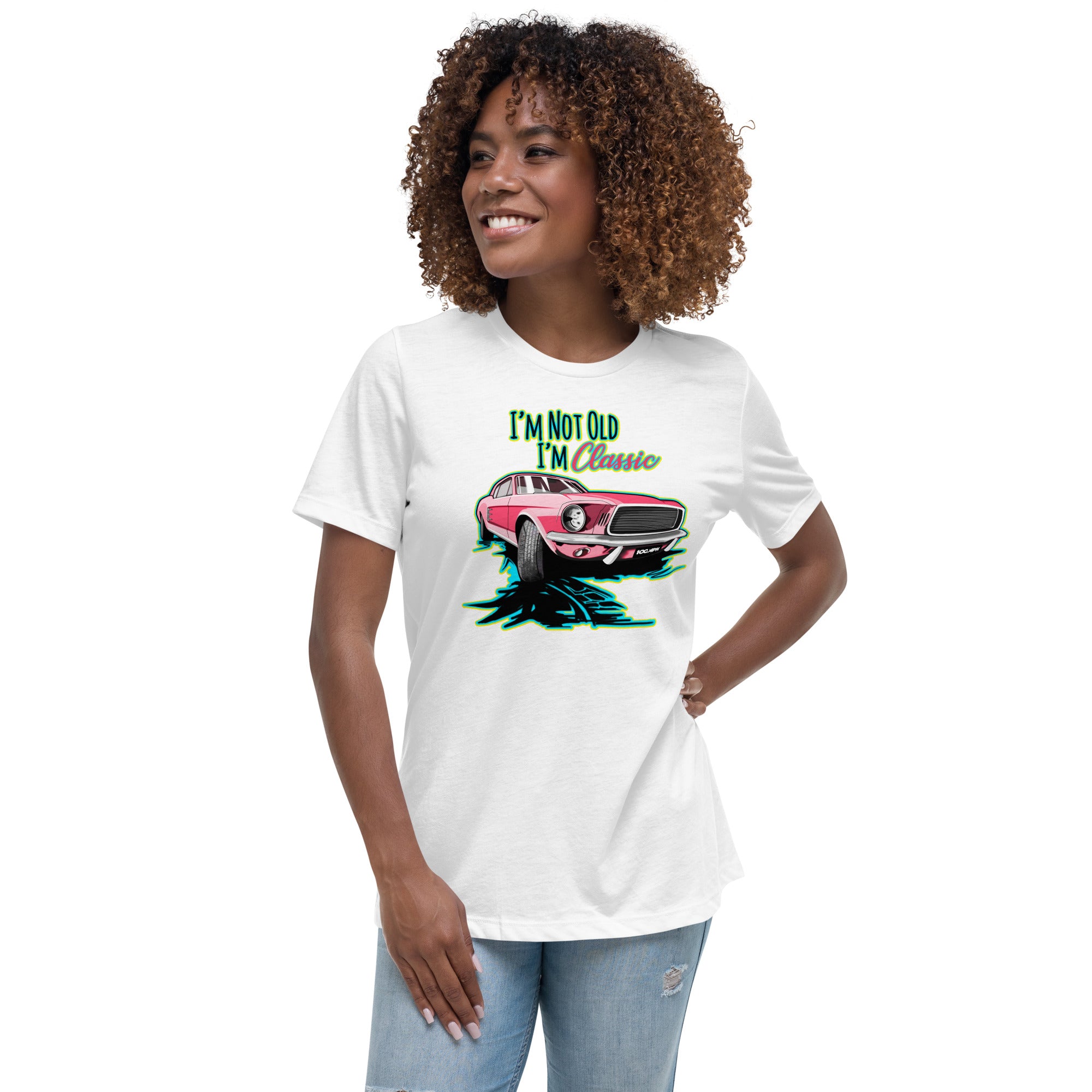 "I'm Not Old, I'm Classic" Classic Ford Mustang Tee Shirt - Women's